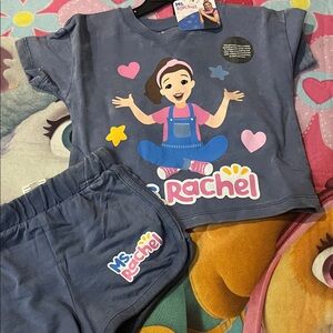 Rachel Kids Pajama Set - Blue with Character Design
